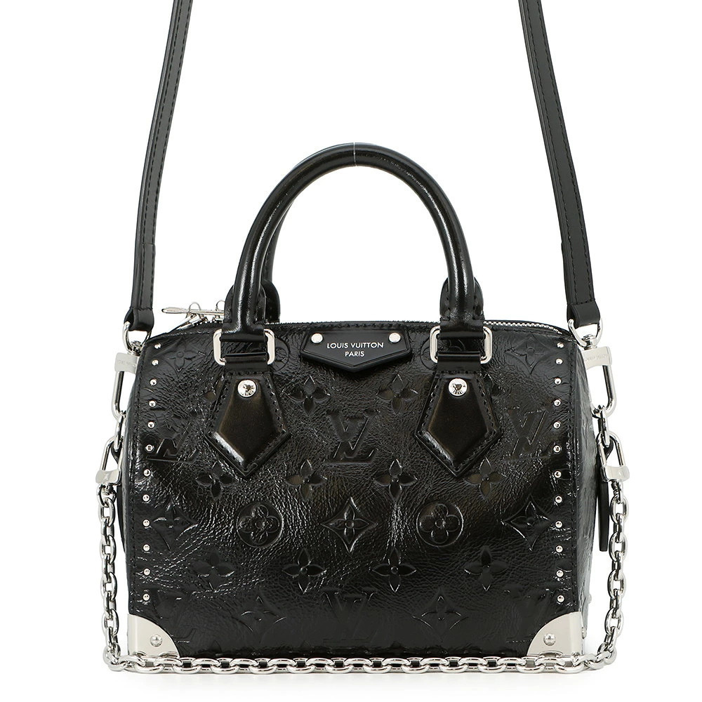 Louis Vuitton Monogram Saga Speedy Trunk Handbag Black Bag